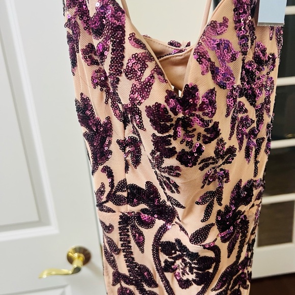 NWT Windsor purple and nude Slit Maxi Gown size small - Picture 11 of 12
